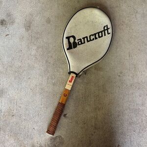 Bancroft King Wimbledon Wooden Tennis Racket - Cream & Red